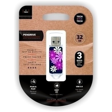 TEC4017-32-MEMORIA USB 32GB TECHONE FLOWER POWER precio por 1 unidades