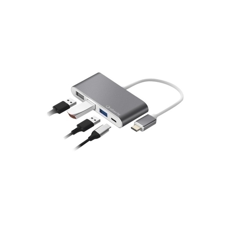112001140199-HUB SILVER HT USB-C A 4 EN 1 precio por 1 unidades