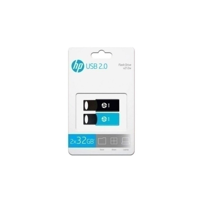 HPFD212-32-TWIN-MEMORIA USB 32GB HP X 2 TWIN 2.0 precio por 1 unidades