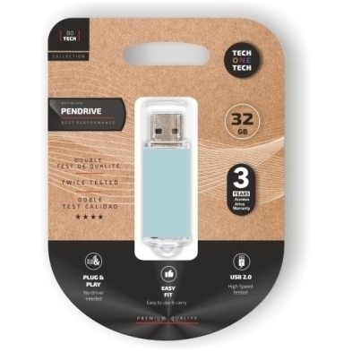 TEC3010-32-MEMORIA USB 32GB TECHONE BASIC AZUL precio por 1 unidades