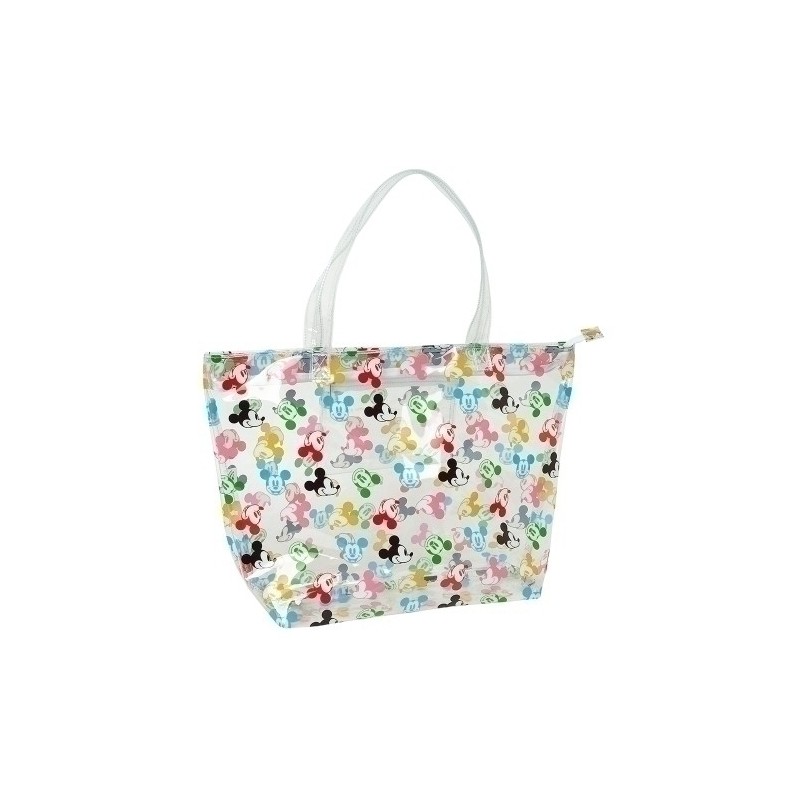Sac Shopping Mickey Mood – 50x28x40 Cm – Tissu Résistant – Gris – Idéal Pour Courses, Plage, Voyage