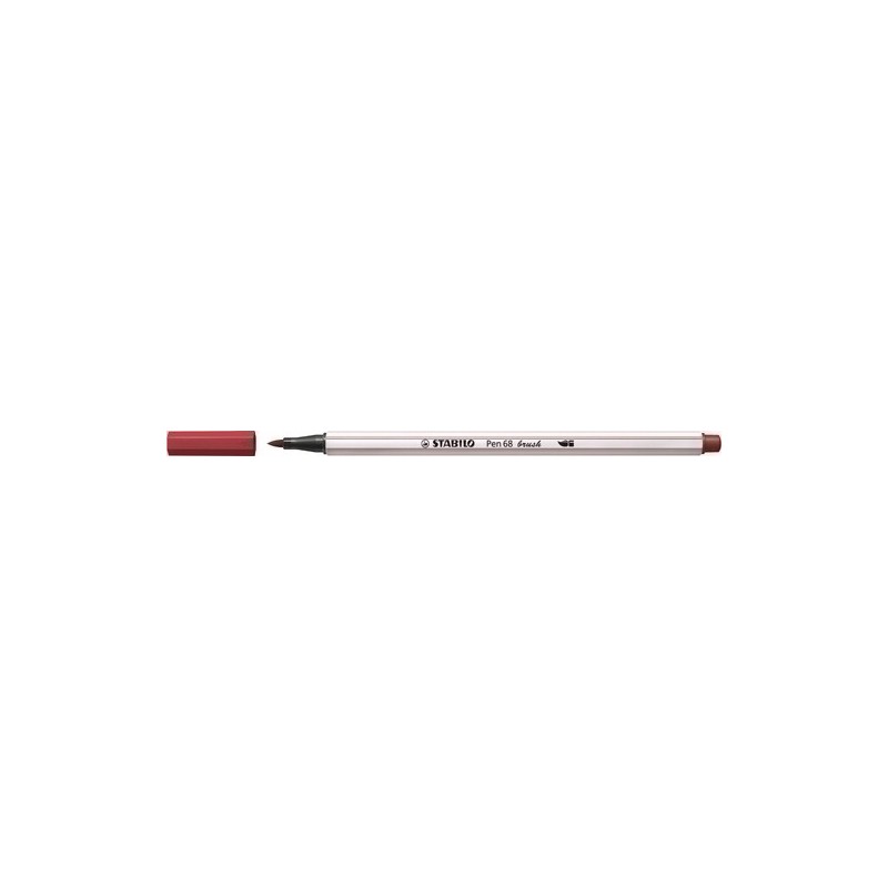 568/50-ROTUL.STABILO PEN 68  BRUSH ROJO OSC. precio por 10 unidades