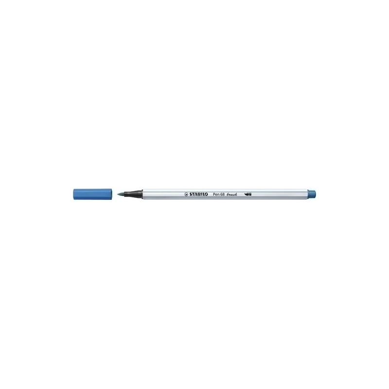 568/41-ROTUL.STABILO PEN 68  BRUSH AZUL OSC. precio por 10 unidades