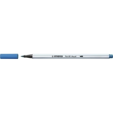 568/41-ROTUL.STABILO PEN 68  BRUSH AZUL OSC. precio por 10 unidades