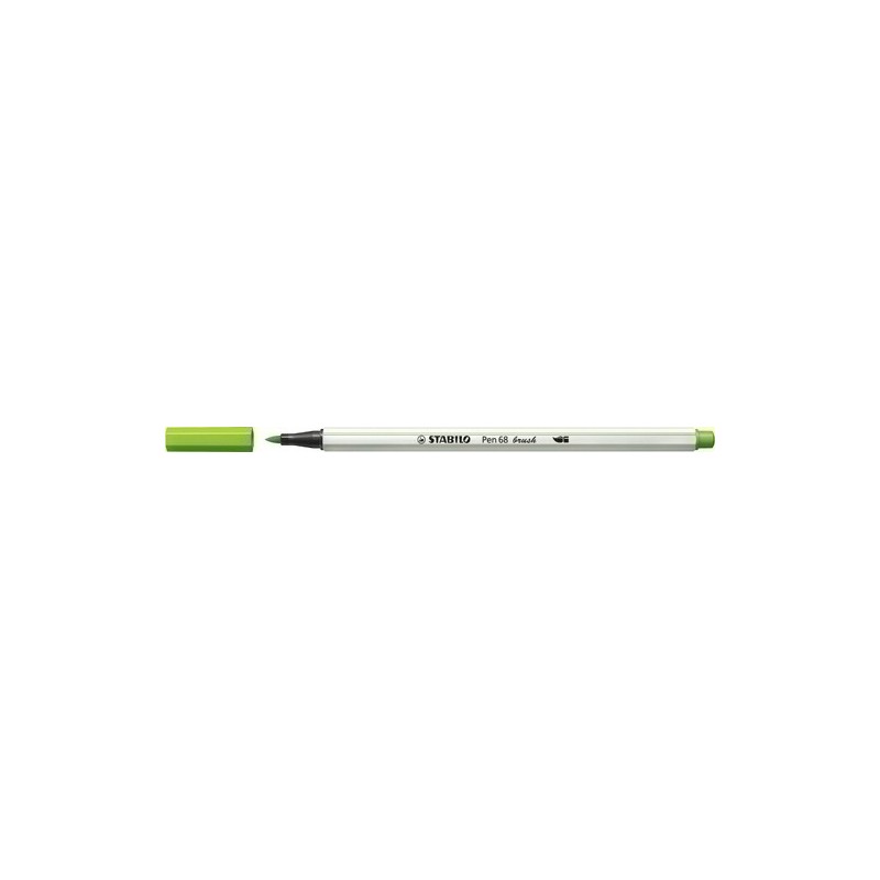 568/43-ROTUL.STABILO PEN 68  BRUSH VERDE HOJA precio por 10 unidades