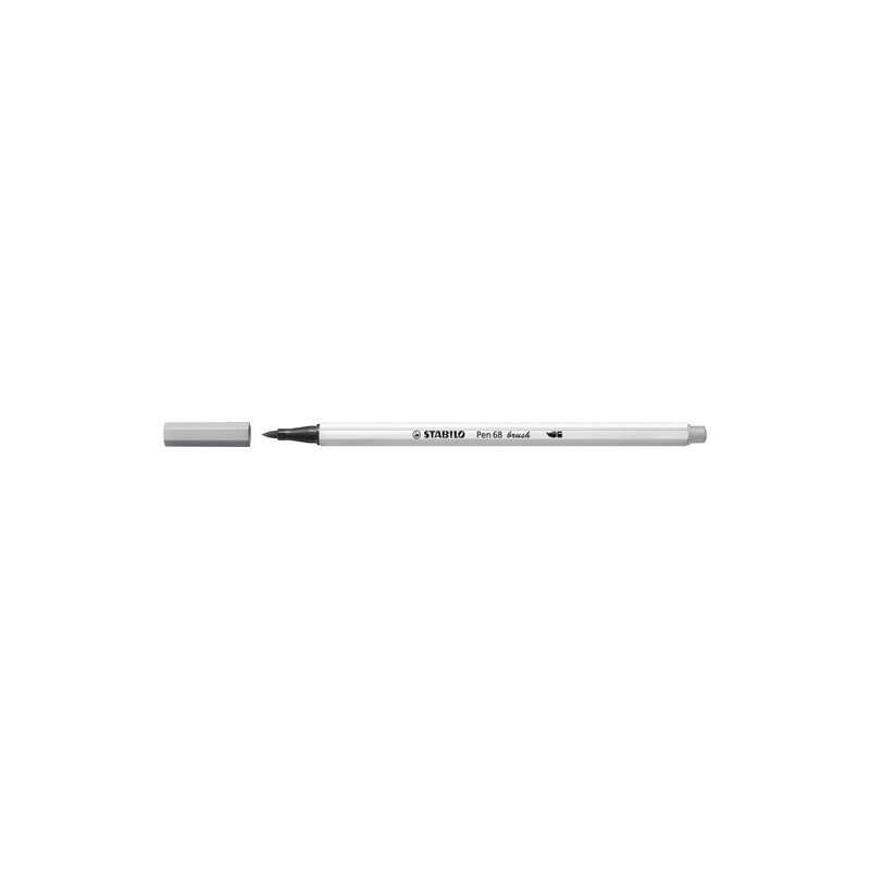 568/95-ROTUL.STABILO PEN 68  BRUSH GRIS CLARO precio por 10 unidades