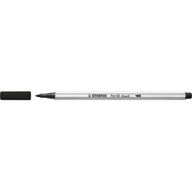 568/46-ROTUL.STABILO PEN 68  BRUSH NEGRO precio por 10 unidades