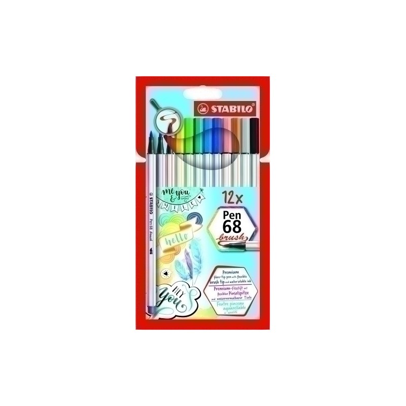 568/12-21-ROTUL.STABILO PEN 68  BRUSH CAJA 12 precio por 1 unidades