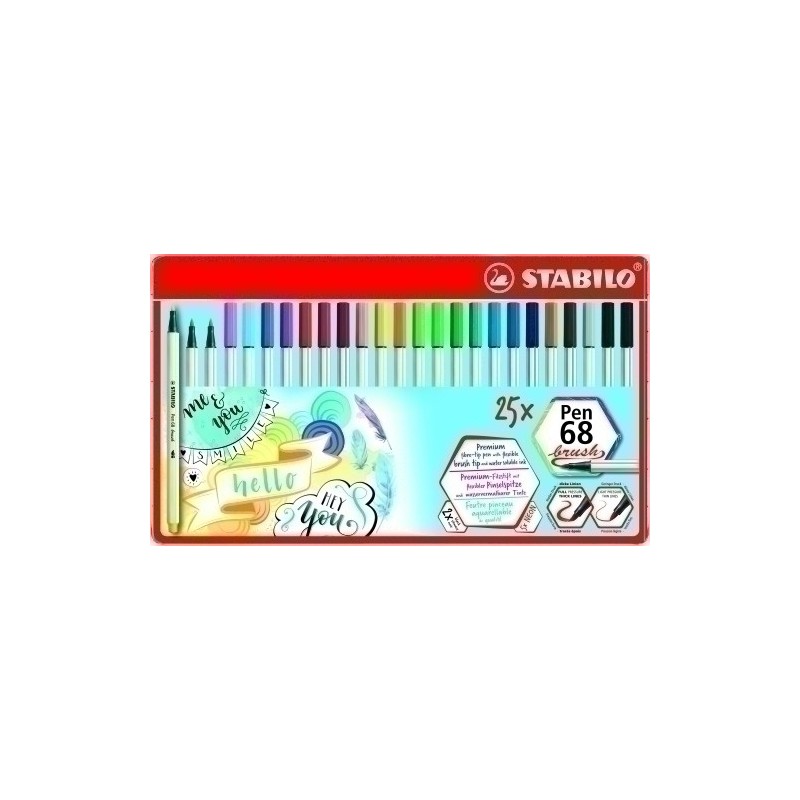 568/25-321-ROTUL.STABILO PEN 68  BRUSH CAJA 25 precio por 1 unidades
