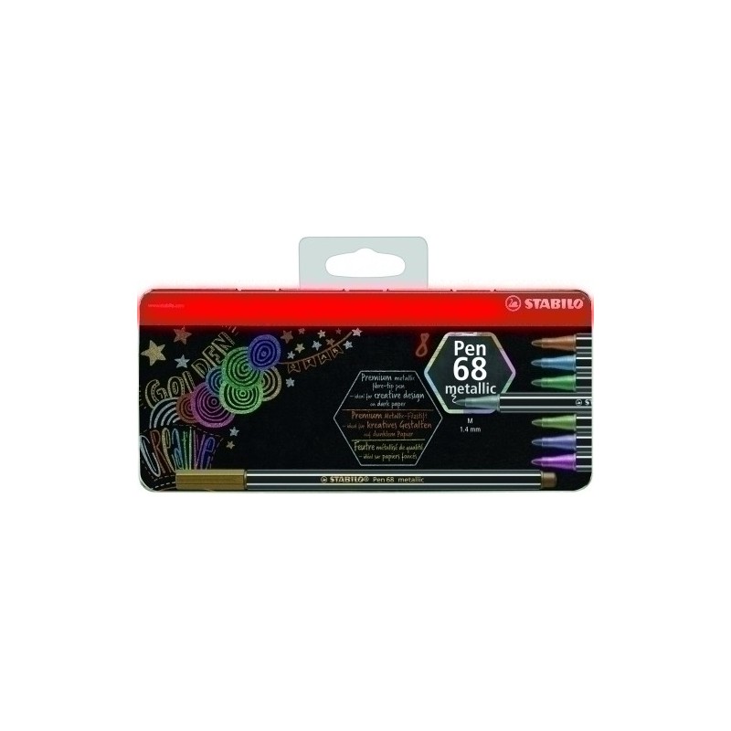 6808/8-31-ROTUL.STABILO PEN 68 METALLIC C/8 precio por 1 unidades