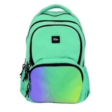 624604SN1GR-MILAN-430 MOCHILA ESCOLAR 4 CREM. VERDE precio por 1 unidades