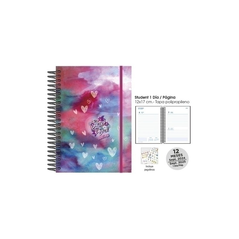 18471240-AG.ESC.SF. STUDENT D/P 12x17 LOVE precio por 1 unidades