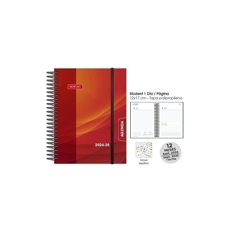 18071242-AG.ESC.SF. STUDENT D/P 12x17 PRISMA ROJO precio por 1 unidades