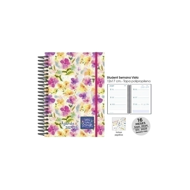 18272241-AG.ESC.SF. STUDENT S/V 12x17 FLOWERS precio por 1 unidades