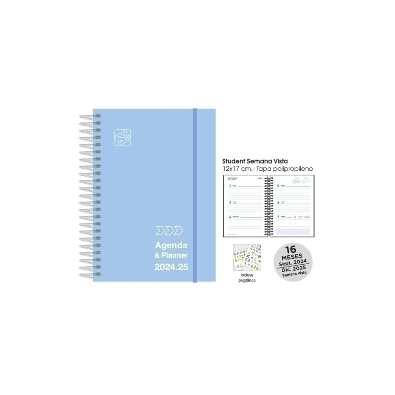 175722401-AG.ESC.SF. STUDENT S/V 12x17 PASTEL AZUL precio por 1 unidades