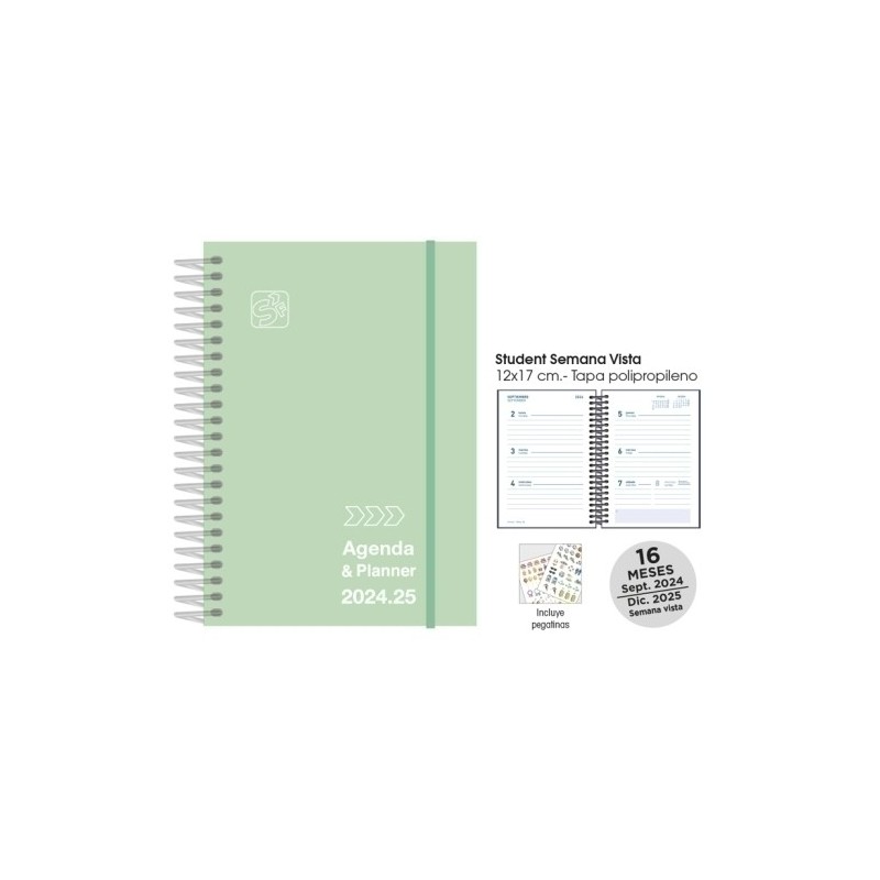 175722403-AG.ESC.SF. STUDENT S/V 12x17 PASTEL VERD precio por 1 unidades