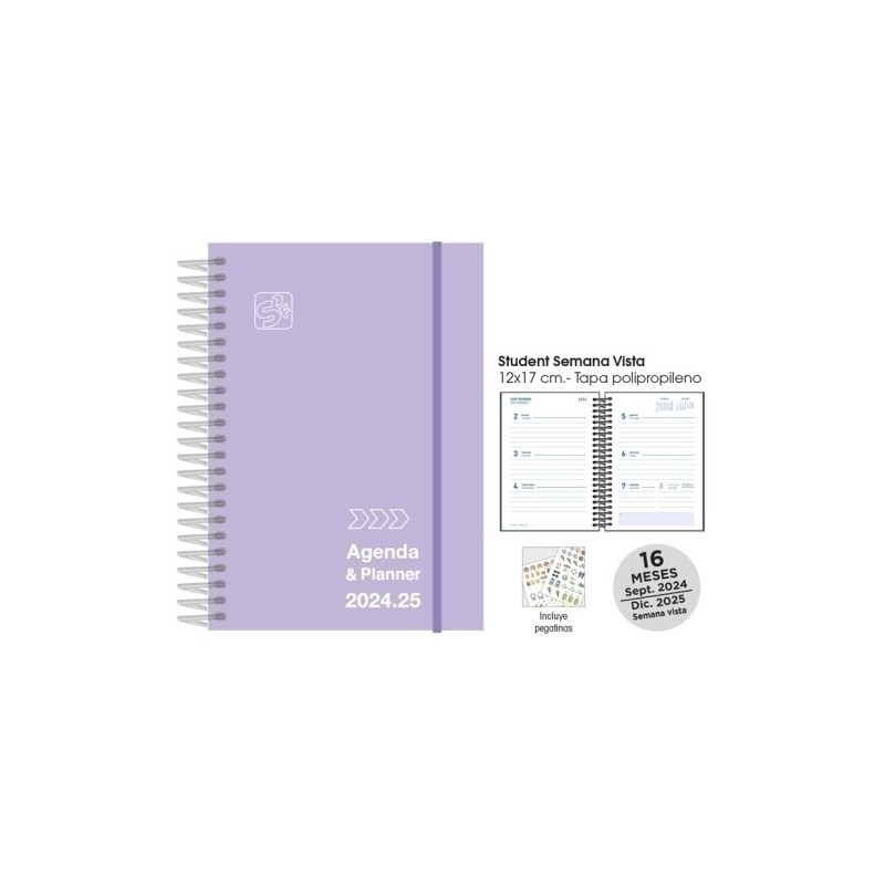 175722404-AG.ESC.SF. STUDENT S/V 12x17 PASTEL LILA precio por 1 unidades
