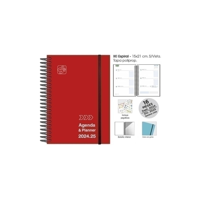 180752412-AG.ESC.SF. IKI S/V 15x21 ROJO precio por 1 unidades