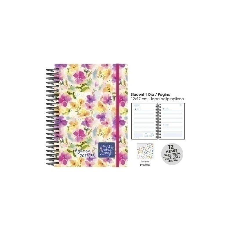 18271241-C-AG.ESC.SF.CAT. STUDENT D/P 12x17 FLOWERS precio por 1 unidades