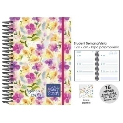 18272241-C-AG.ESC.SF.CAT. STUDENT S/V 12x17 FLOWERS precio por 1 unidades