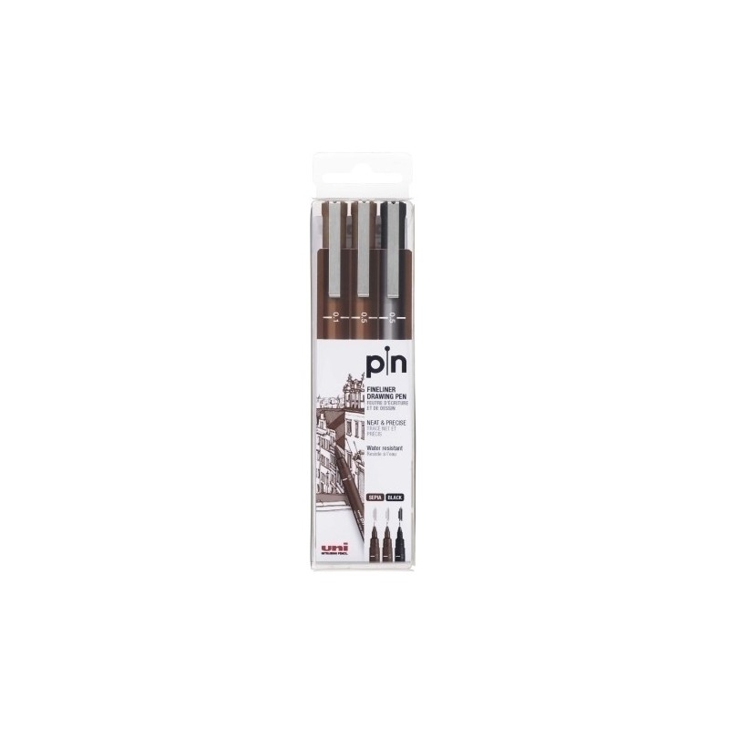 234625000-ROTUL.UNI PIN CALIBRADO SEPIA&NEGRO B/3 precio por 10 unidades