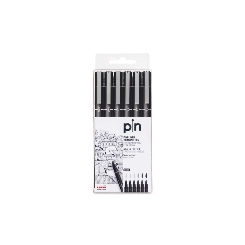 234609000-ROTUL.UNI PIN CALIBRADO NEGRO B/6 precio por 10 unidades