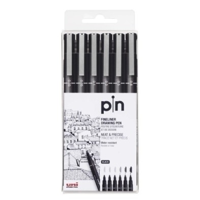 234609000-ROTUL.UNI PIN CALIBRADO NEGRO B/6 precio por 10 unidades