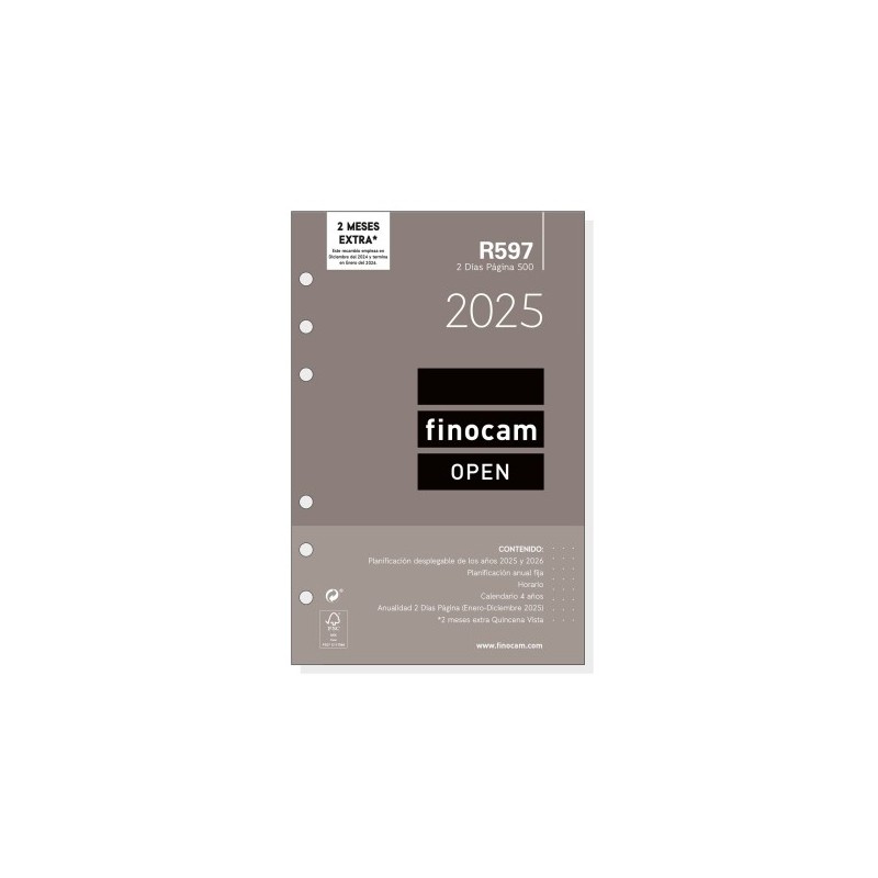 711600025-RECAM.AG.F. R597 OPEN 500 ANUAL 2D/P precio por 1 unidades