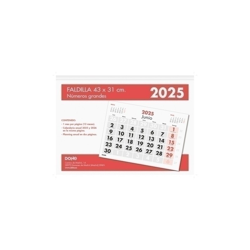11643-25-CAL.DOHE PARED MES 31x43 Nº.GR precio por 1 unidades