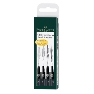 167115-ROTUL.FABER PITT NEGRO ESTUCHE DE 4 precio por 1 unidades