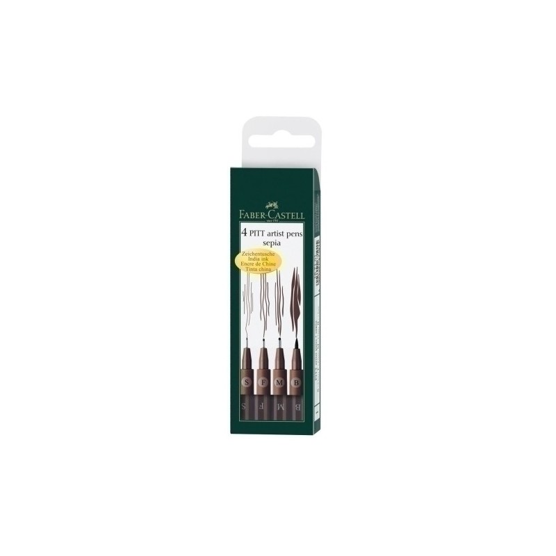 167101-ROTUL.FABER PITT SEPIA ESTUCHE DE 4 precio por 1 unidades