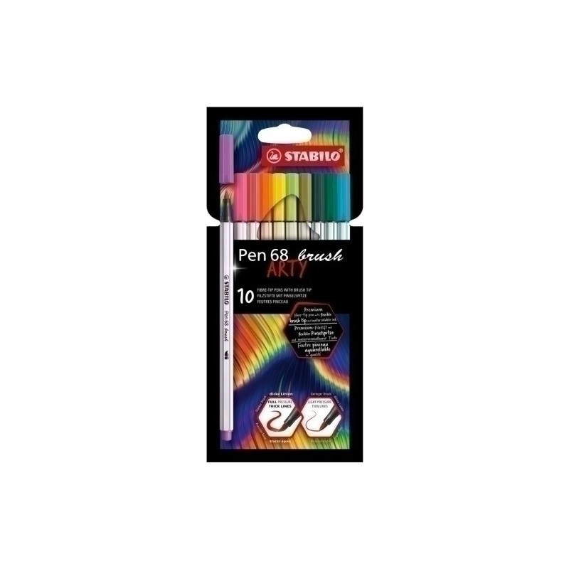568/10-21-20-ROTUL.STABILO PEN BRUSH ARTY LINE  C/10 precio por 1 unidades