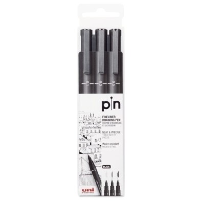 260273000-ROTUL.UNI PIN CALIBRADO NEGRO B/3 precio por 10 unidades