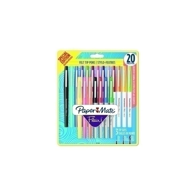2161989-ROTUL.PAPER MATE FLAIR PACK GRANDE B/20 precio por 1 unidades