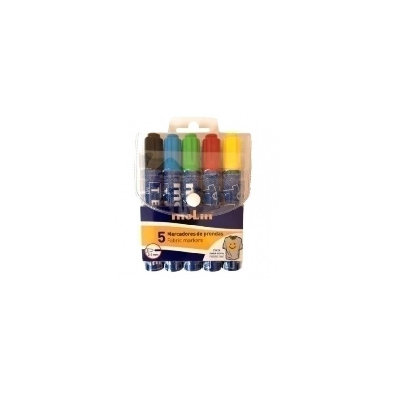 RTT230-05-ROTUL.MOLIN MARCADOR TEXTIL P/5 precio por 1 unidades