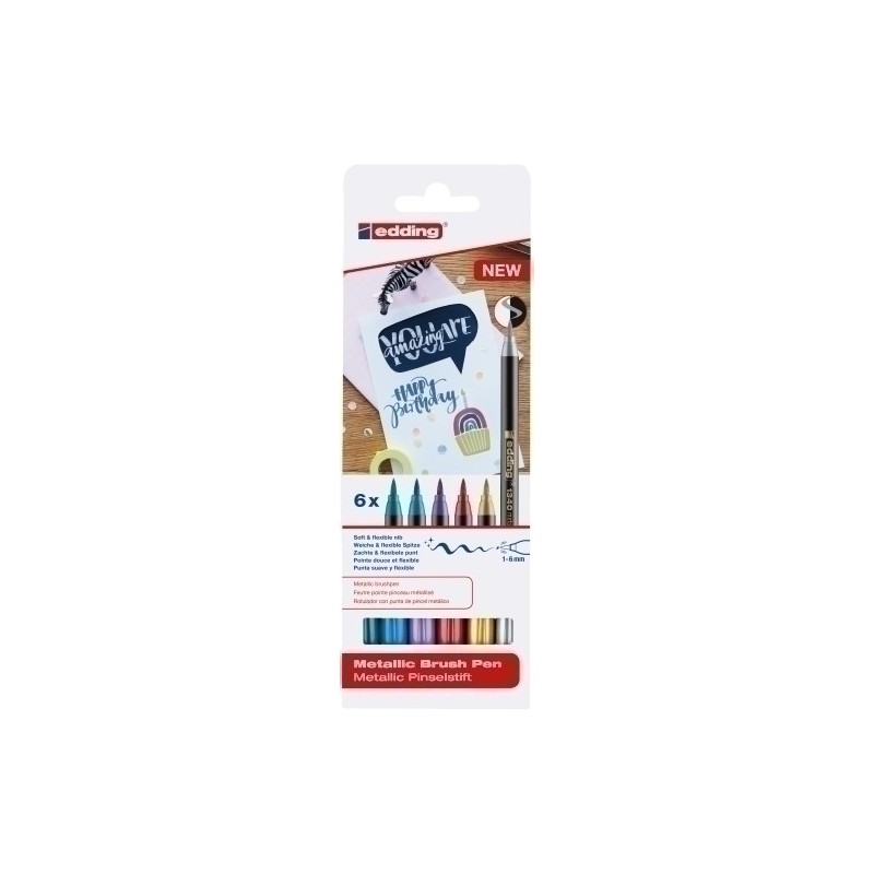 4-1340-6-ROTUL.EDDING 1340 BRUSHPEN METAL P/6 precio por 1 unidades