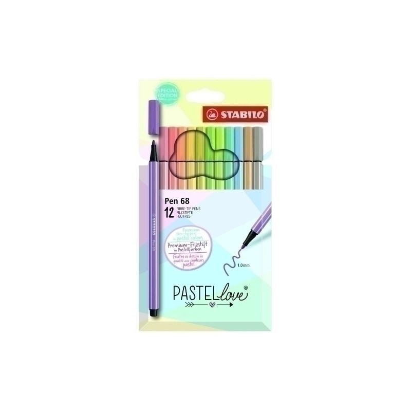 6812-7-7-ROTUL.STABILO PEN 68 PASTEL LOVE e.12 precio por 1 unidades