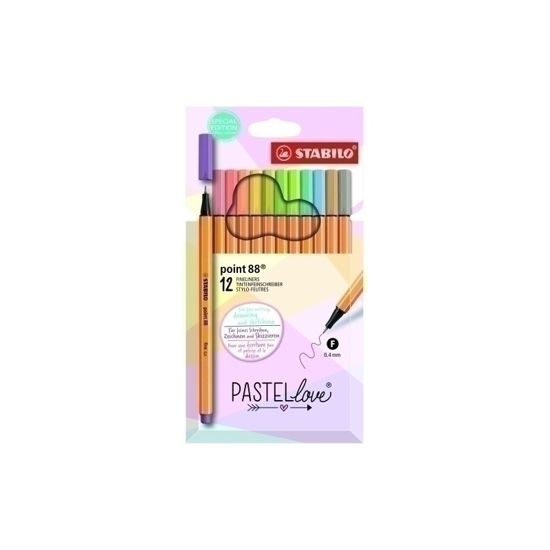 8812-7-7-ROTUL.STABILO POINT 88 PASTEL LOVE e.12 precio por 1 unidades