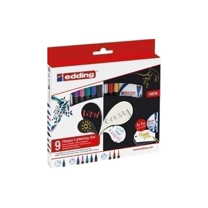 4-1340-9-S2-ROTUL.EDDING 1340 BRUSHPEN HAPPY 9+2S precio por 1 unidades