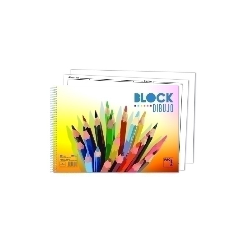 18837-BLOC DIBUJO PACSA COLOURS 23x33cm 130g precio por 10 unidades