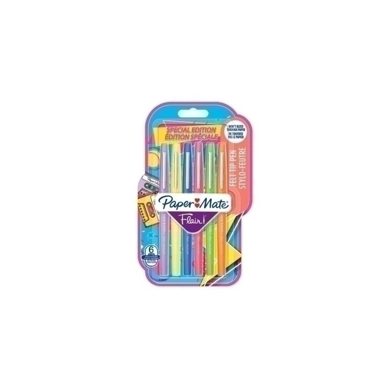 2180626-ROTUL.FIBRA PAPER MATE FLAIR RETRO BL/6 precio por 1 unidades