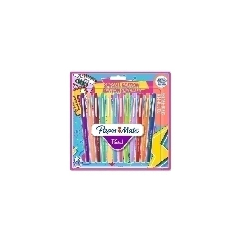 2180627-ROTUL.FIBRA PAPER MATE FLAIR RETRO BL/12 precio por 1 unidades