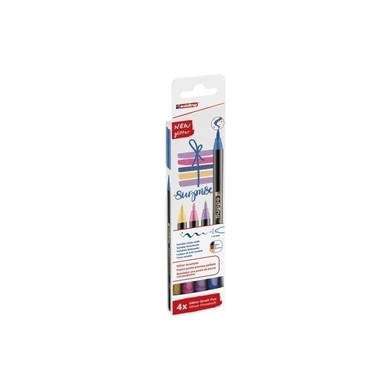 4-1340-4-3-ROTUL.EDDING 1340 BRUSHPEN GLITTER E.4 precio por 1 unidades