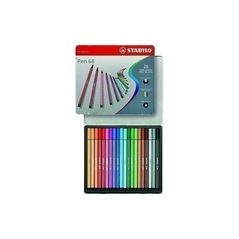 6820-6-ROTUL.STABILO PEN 68 CAJA METALICA de 20 precio por 1 unidades