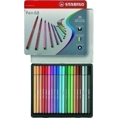6820-6-ROTUL.STABILO PEN 68 CAJA METALICA de 20 precio por 1 unidades
