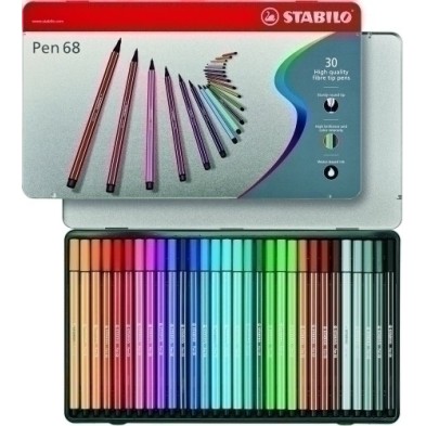 6830-6-ROTUL.STABILO PEN 68 CAJA METALICA de 30 precio por 1 unidades
