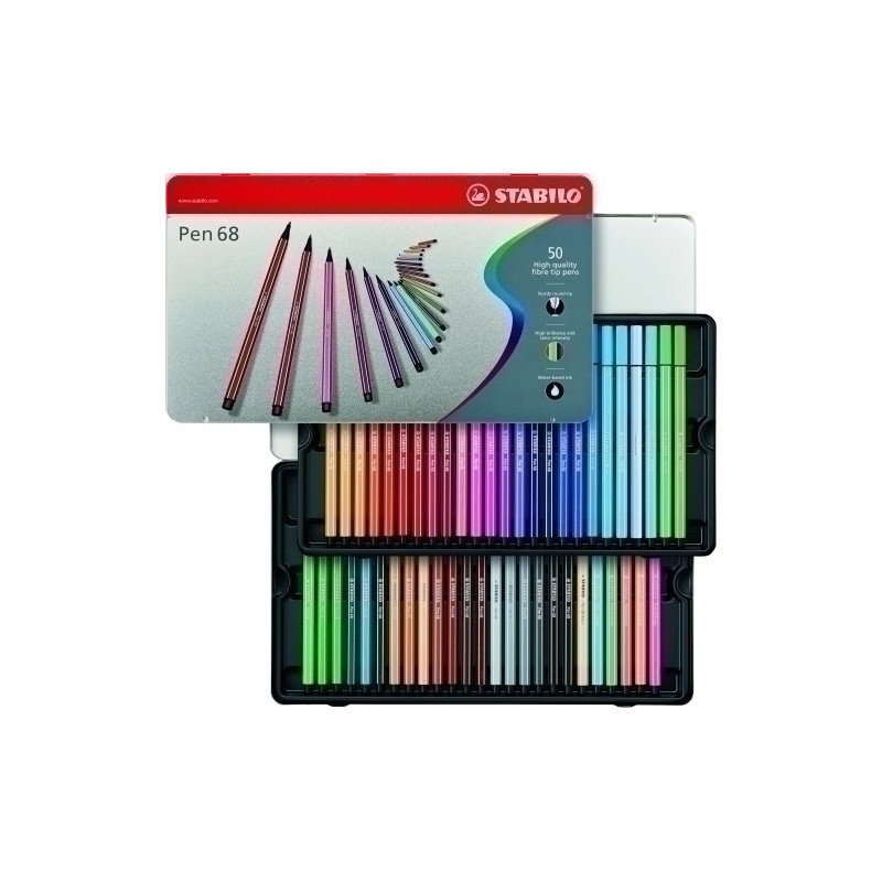 6850-6-ROTUL.STABILO PEN 68 CAJA METALICA de 50 precio por 1 unidades