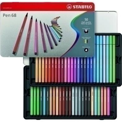 6850-6-ROTUL.STABILO PEN 68 CAJA METALICA de 50 precio por 1 unidades