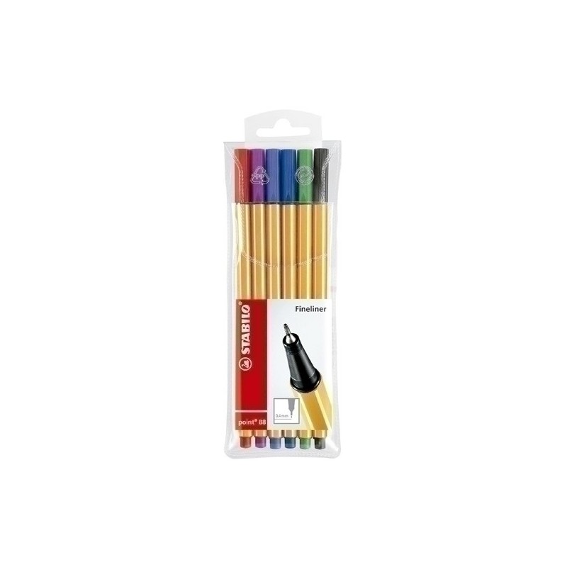 88/6-ROTUL.STABILO POINT 88 ESTUCHE  6 precio por 1 unidades
