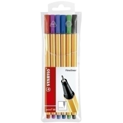 88/6-ROTUL.STABILO POINT 88 ESTUCHE  6 precio por 1 unidades